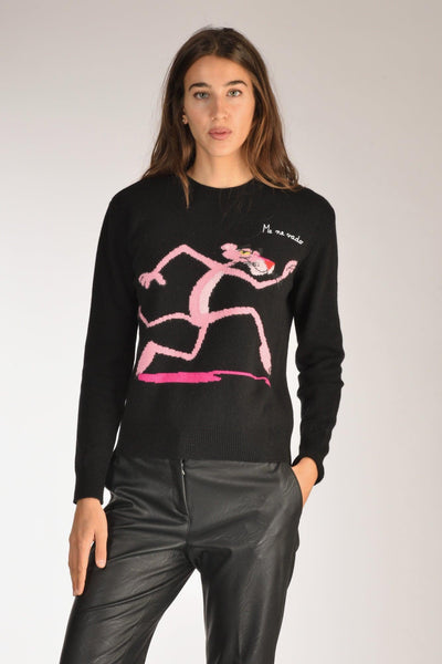 Saint Barth Maglia New Queen Nero/rosa Donna