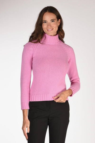 Maglia Collo Alto Rosa Donna