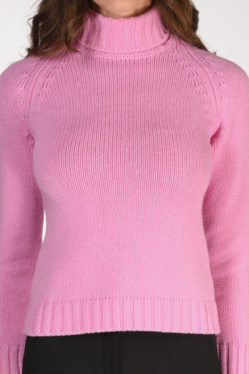 Maglia Collo Alto Rosa Donna - 3