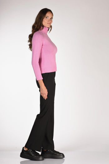 Maglia Collo Alto Rosa Donna - 4