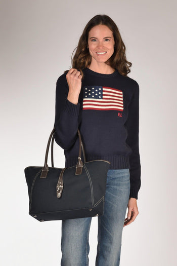 Borsa Media Blu/marrone Donna - 2