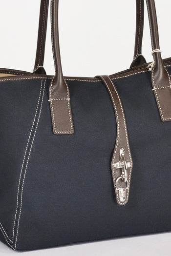 Borsa Media Blu/marrone Donna - 4