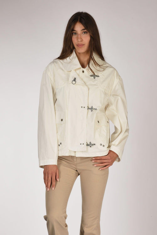 Bomber 3 Ganci Bianco Donna