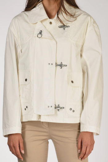 Bomber 3 Ganci Bianco Donna - 3