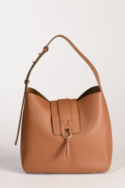 Borsa Hobo Beige Cuoio Donna