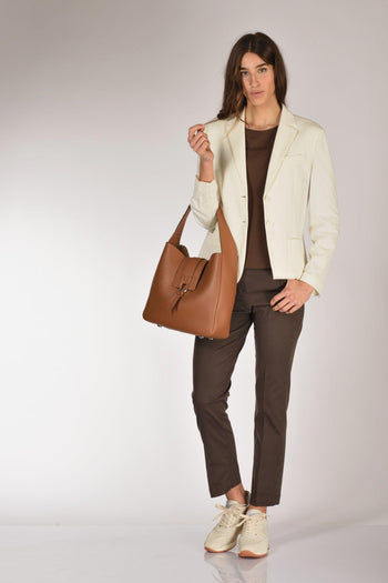 Borsa Hobo Beige Cuoio Donna - 2
