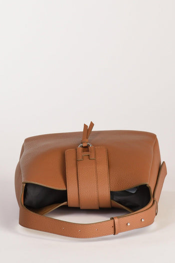 Borsa Hobo Beige Cuoio Donna - 5