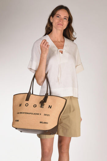 Borsa Shopping Beige Donna - 2