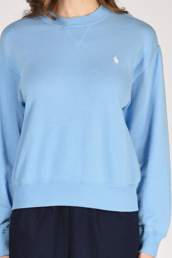 Felpa Girocollo Azzurro Donna - 3