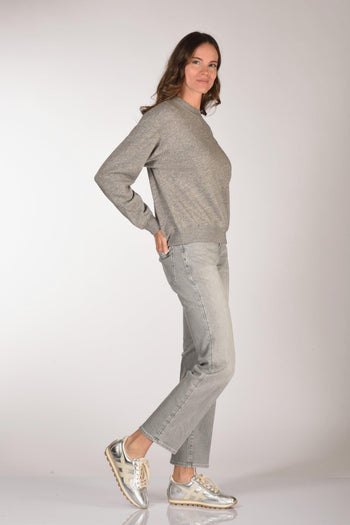 Felpa Girocollo Grigio Donna - 4