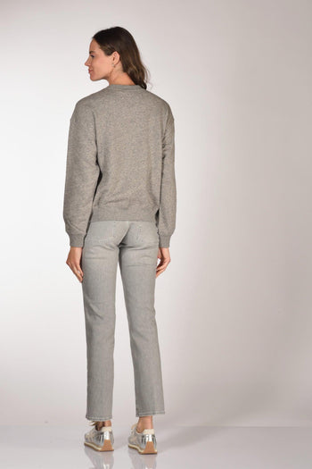 Felpa Girocollo Grigio Donna - 5