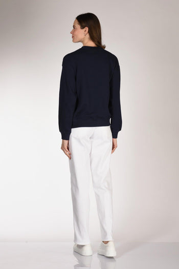 Felpa Girocollo Blu Donna - 5