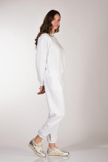 Felpa Girocollo Bianco Donna - 4