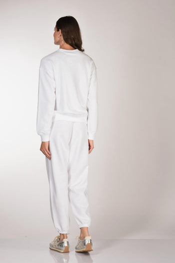 Felpa Girocollo Bianco Donna - 5
