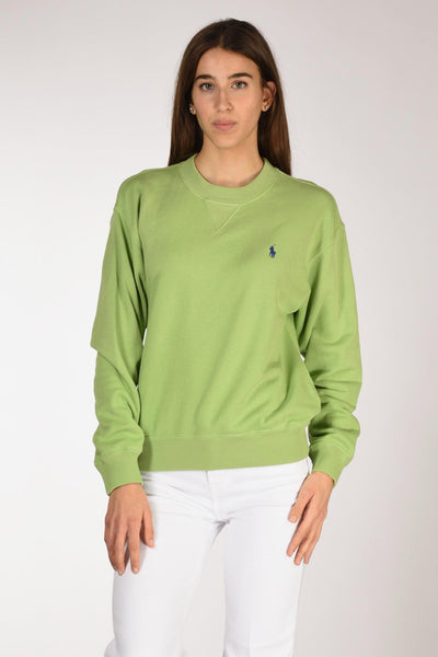 Felpa Girocollo Verde Chiaro Donna