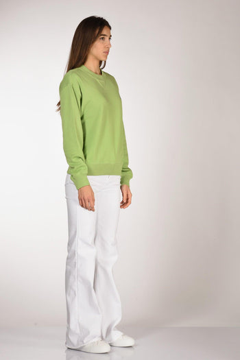 Felpa Girocollo Verde Chiaro Donna - 4