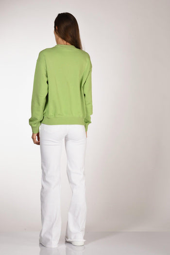 Felpa Girocollo Verde Chiaro Donna - 5