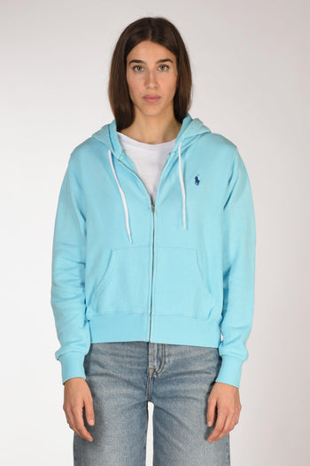 Felpa Zip Azzurro Donna - 2