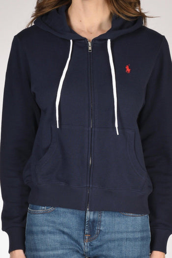 Felpa Zip Blu Donna - 3
