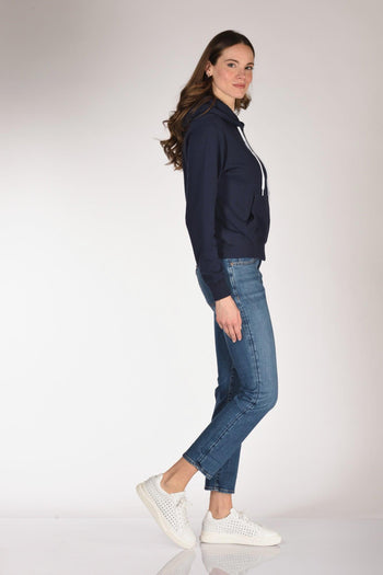 Felpa Zip Blu Donna - 4