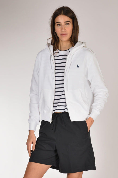 Felpa Zip Bianco Donna