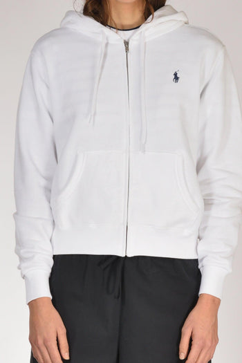 Felpa Zip Bianco Donna - 3