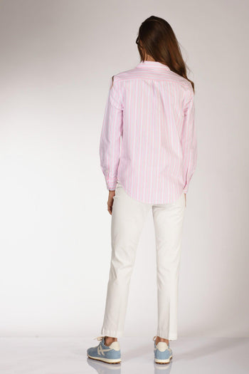 Camicia Rigata Rosa/blu Donna - 5