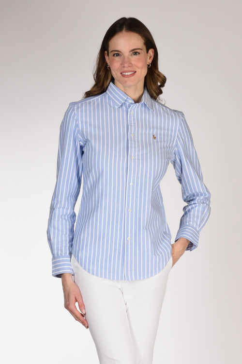 Camicia Rigata Azzurro/bianco Donna