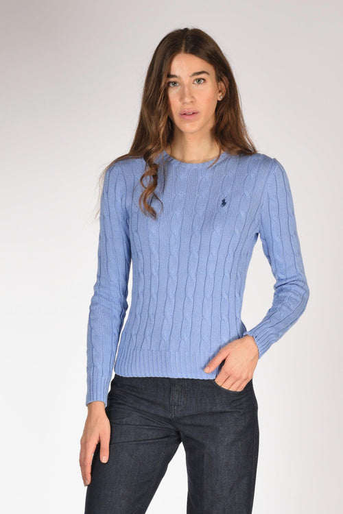 Maglia Treccia Azzurro Donna