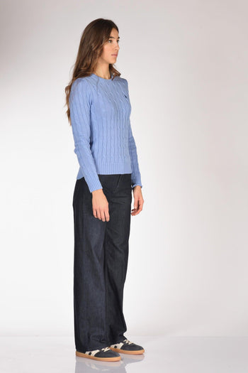 Maglia Treccia Azzurro Donna - 4