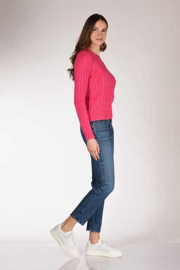 Maglia Treccia Fucsia Donna - 4