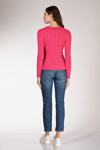 Maglia Treccia Fucsia Donna - 5