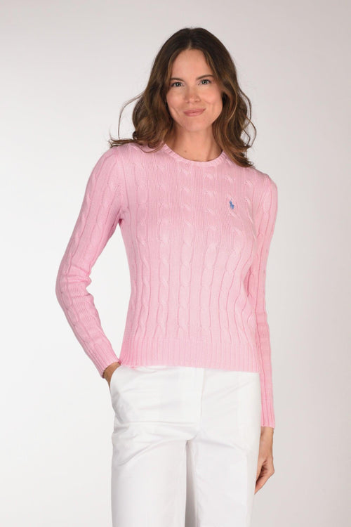 Maglia Treccia Rosa Donna