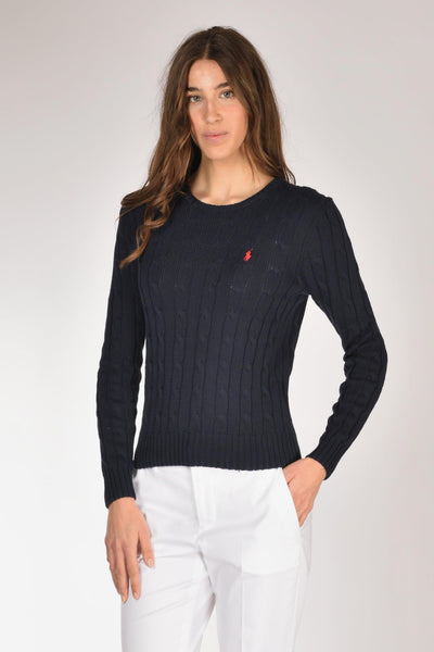 Maglia Treccia Blu Donna