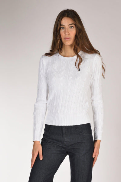 Maglia Treccia Bianco Donna
