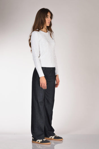 Maglia Treccia Bianco Donna - 4