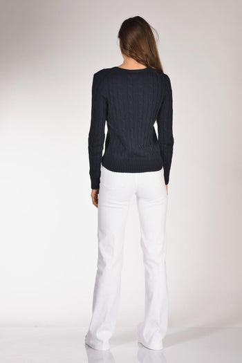 Maglia V Blu Donna - 5