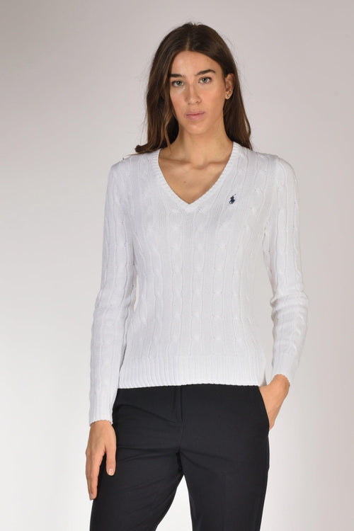 Maglia V Bianco Donna