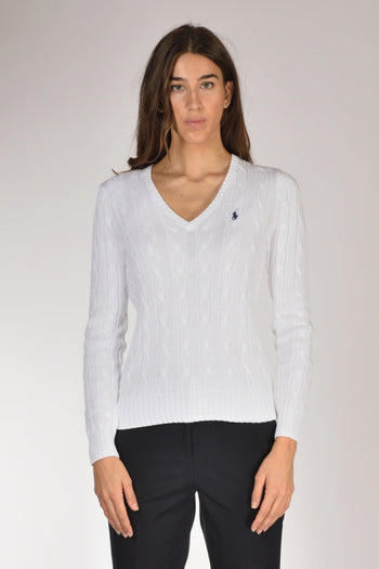 Maglia V Bianco Donna - 2