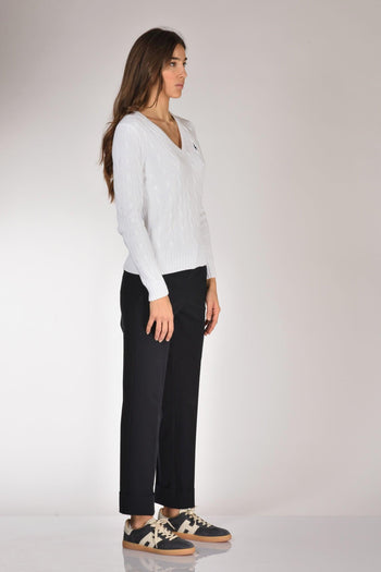 Maglia V Bianco Donna - 4