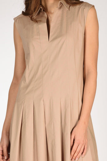 Abito Smanicato Beige Scuro Donna - 3