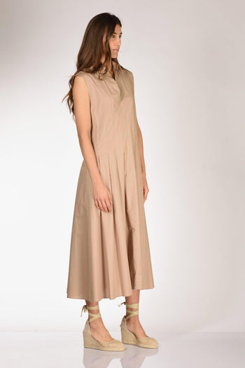 Abito Smanicato Beige Scuro Donna - 4
