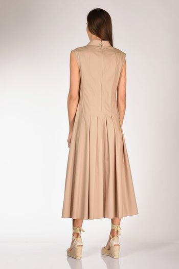 Abito Smanicato Beige Scuro Donna - 5