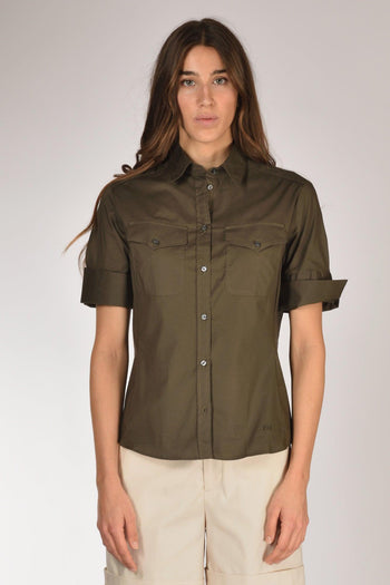 Camicia Tasche Verde Donna - 2