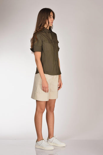 Camicia Tasche Verde Donna - 4