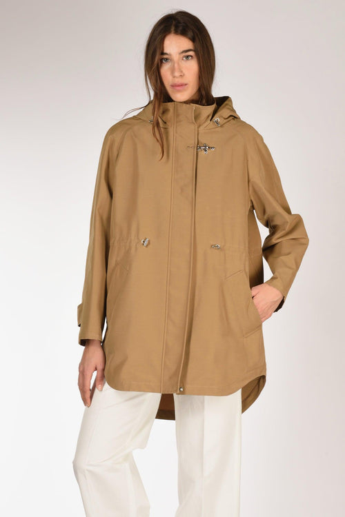 Parka Con Gancio Beige Scuro Donna
