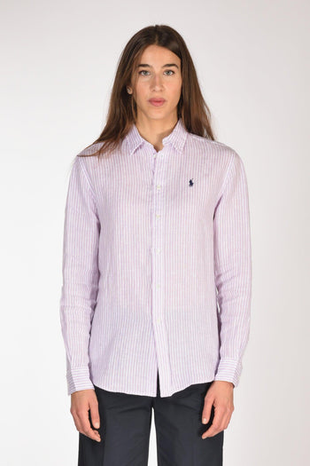Camicia Rigata Viola/bianco Donna - 2