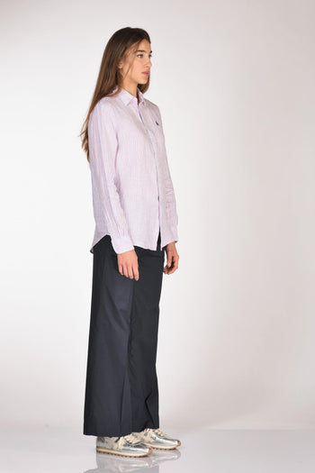 Camicia Rigata Viola/bianco Donna - 4