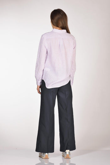 Camicia Rigata Viola/bianco Donna - 5