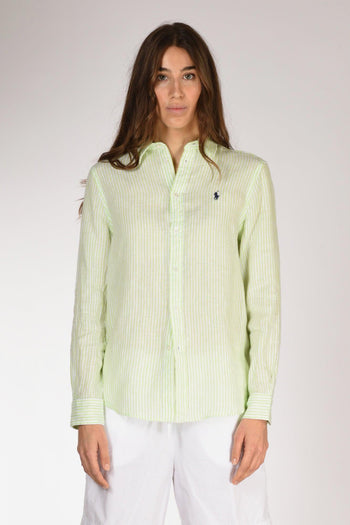 Camicia Rigata Verde Chiaro/bianco Donna - 2